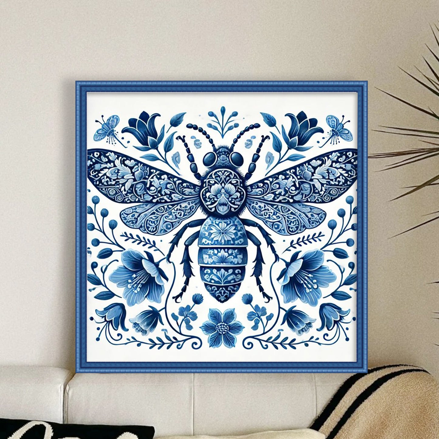 Porcelain Beetle - Full 11CT Stamped Cross Stitch 40x40CM - Huacan