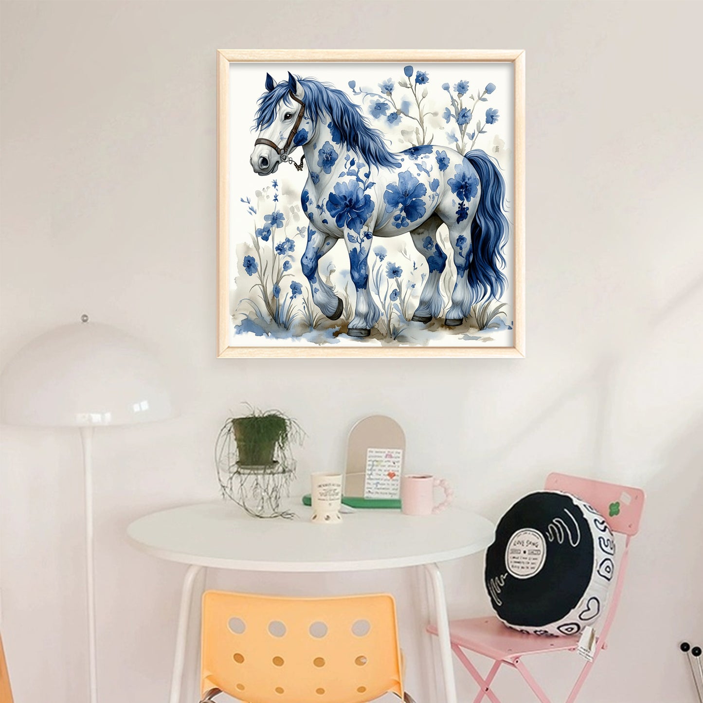 Porcelain Horse - Full 11CT Stamped Cross Stitch 40x40CM - Huacan