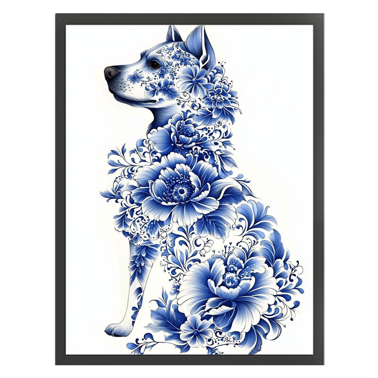 Porcelain Wolf - Full 11CT Stamped Cross Stitch 40x55CM - Huacan