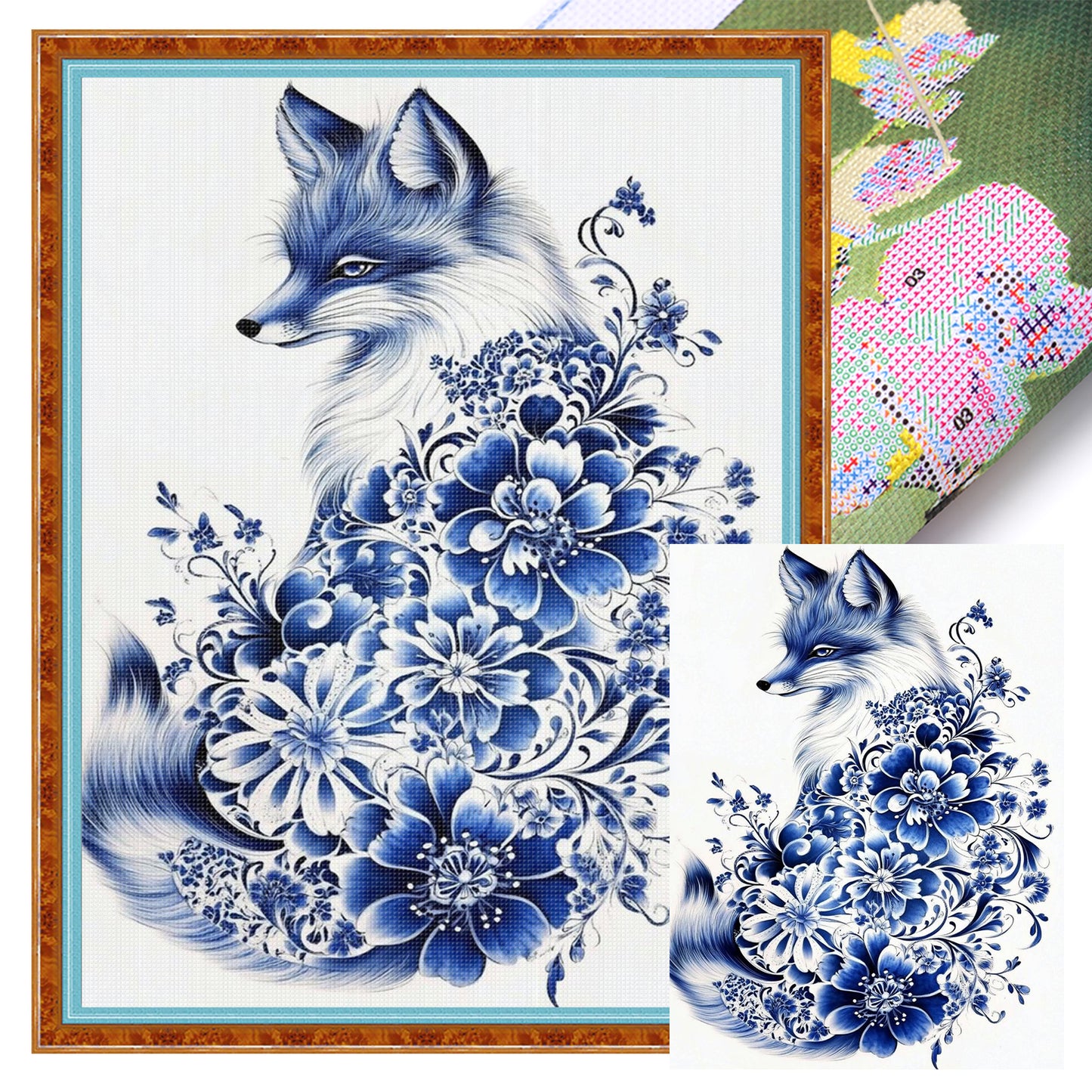 Porcelain Vixen - Full 11CT Stamped Cross Stitch 40x55CM - Huacan
