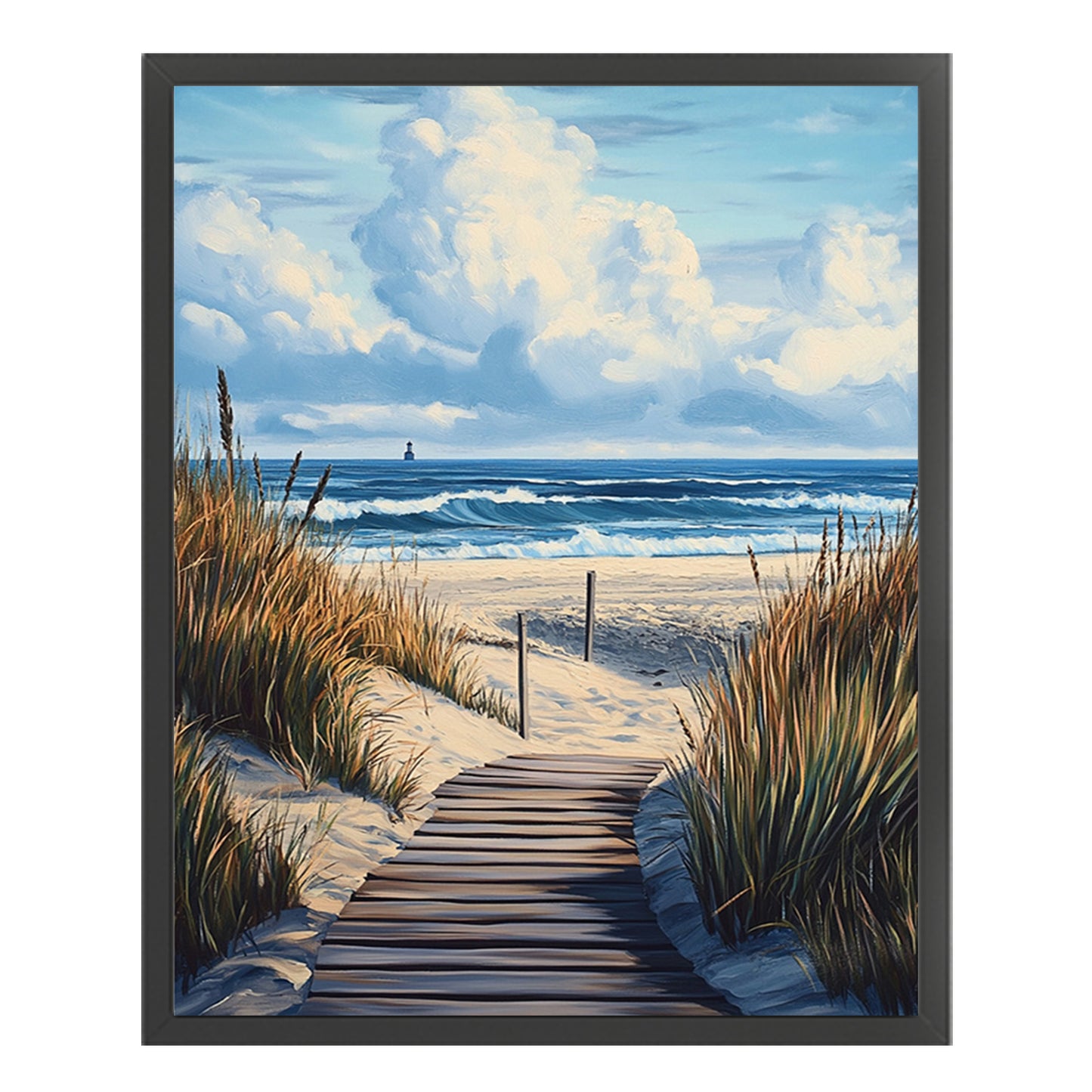 Beach Boardwalk - Full 11CT Stamped Cross Stitch 40x50CM - Huacan