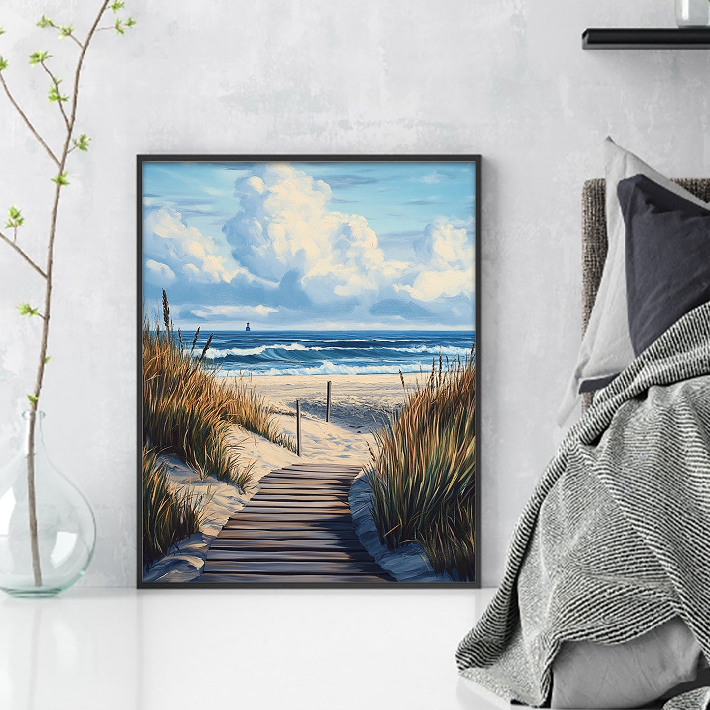 Beach Boardwalk - Full 11CT Stamped Cross Stitch 40x50CM - Huacan