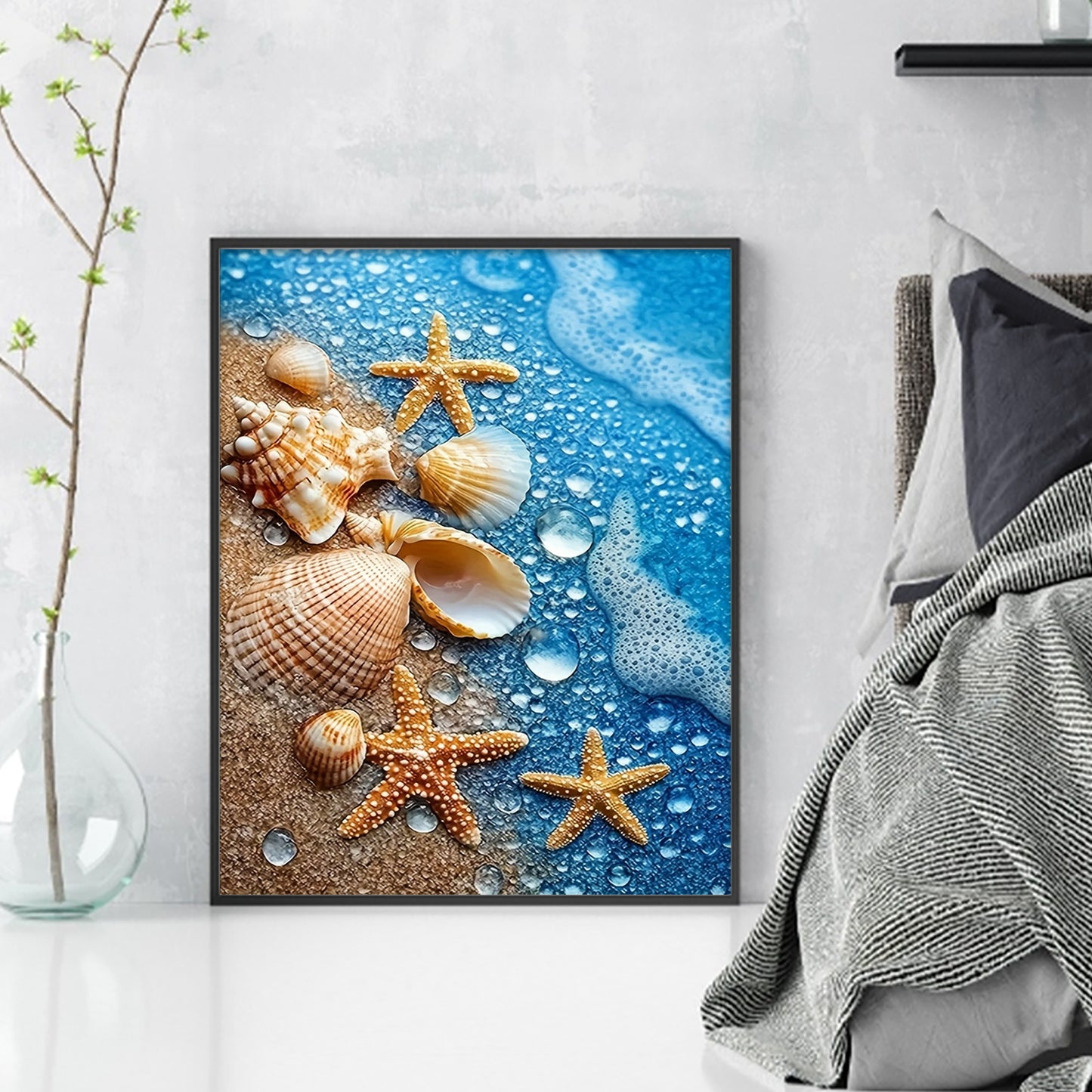 Seashell Starfish - Full 11CT Stamped Cross Stitch 40x50CM - Huacan