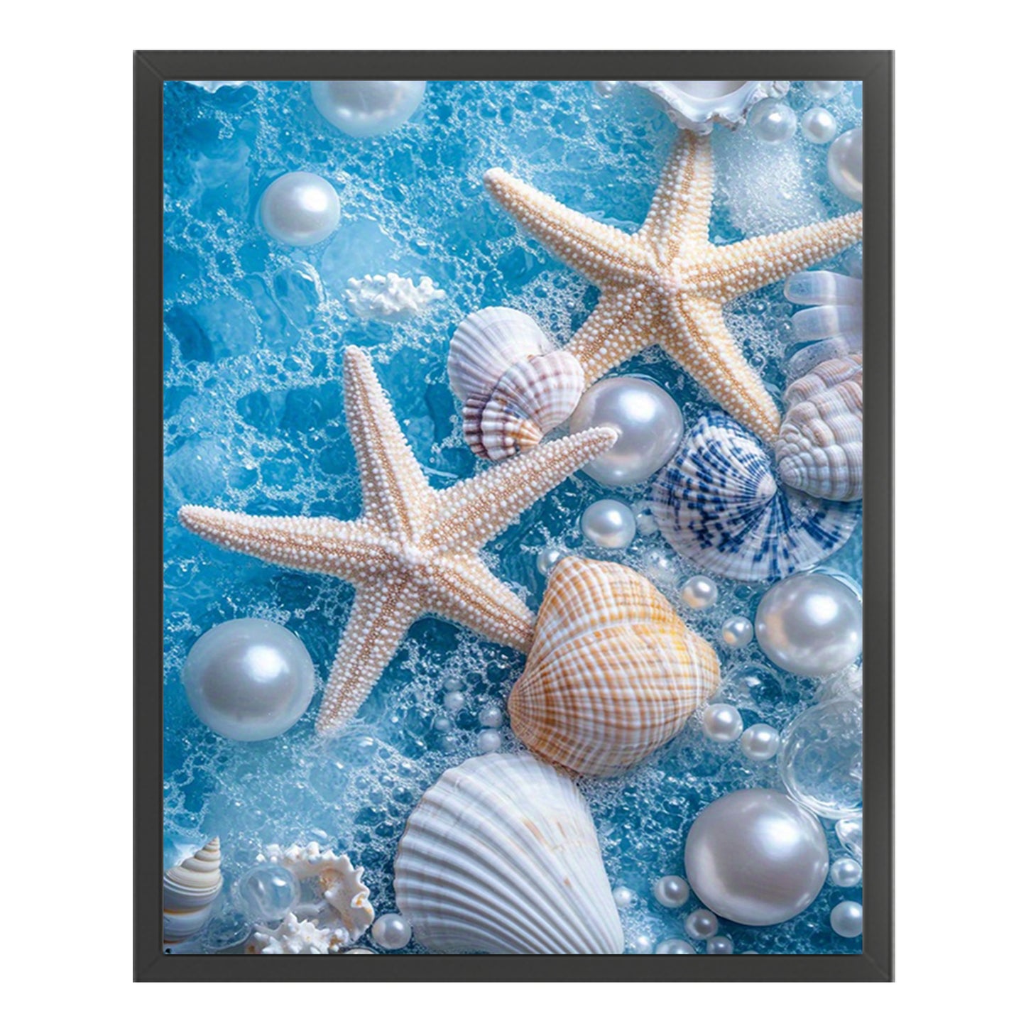 Pearl Starfish Beach - Full 11CT Stamped Cross Stitch 40x50CM - Huacan