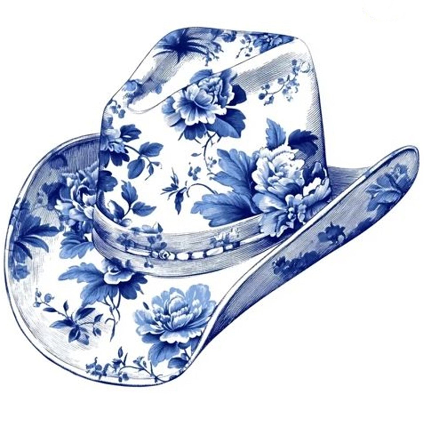 Porcelain Cowboy Hat - Full 11CT Stamped Cross Stitch 40x40CM - Huacan