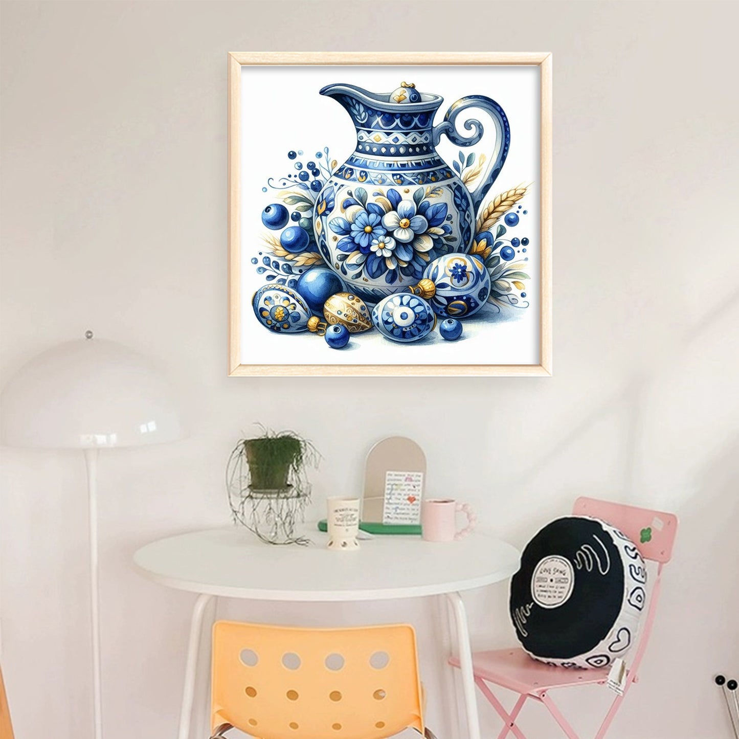 Porcelain Pitcher - Full 11CT Stamped Cross Stitch 40x40CM - Huacan