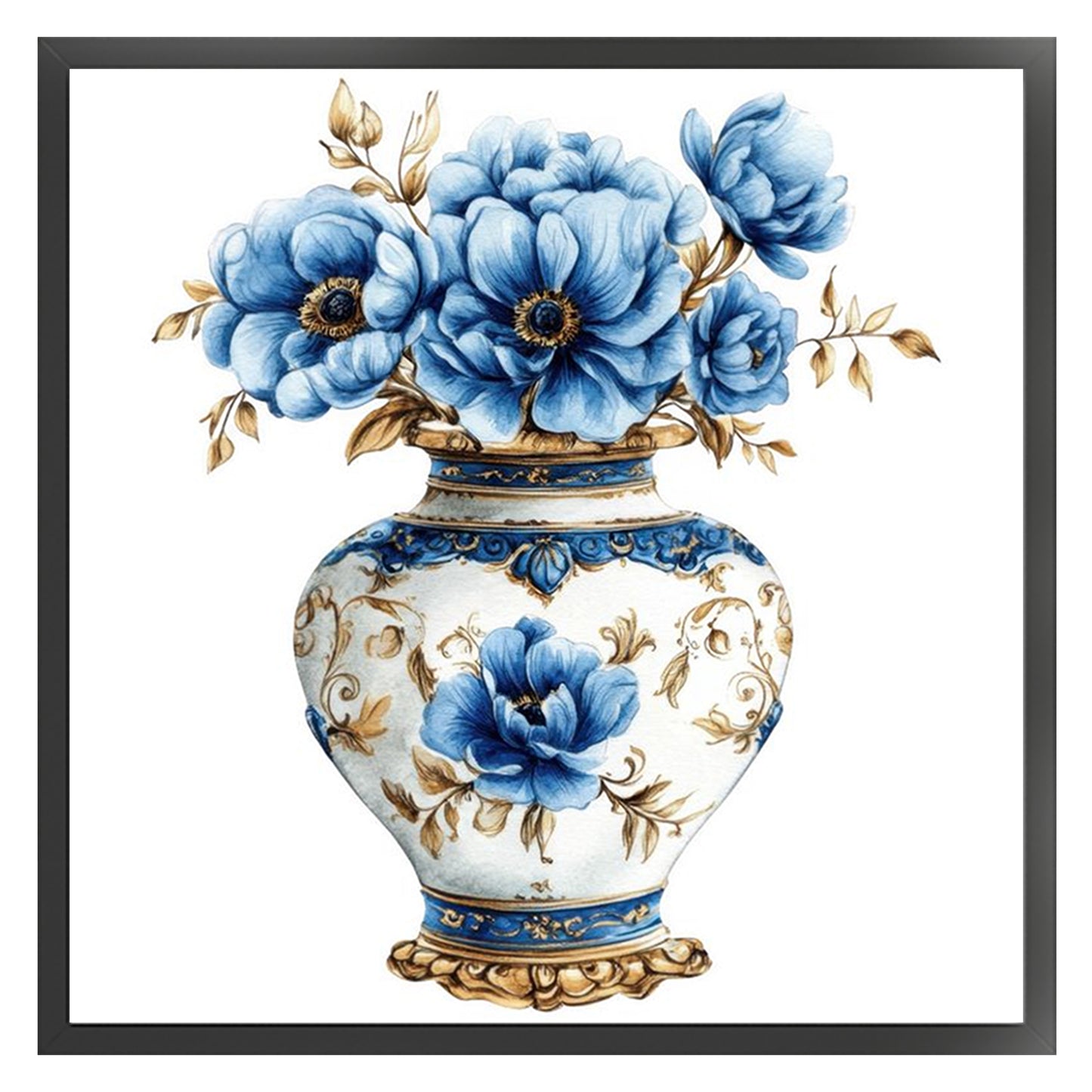 Porcelain Flower Vase - Full 11CT Stamped Cross Stitch 40x40CM - Huacan