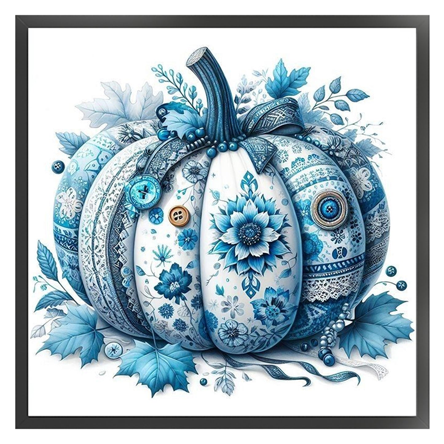 Porcelain Pumpkin - Full 11CT Stamped Cross Stitch 40x40CM - Huacan