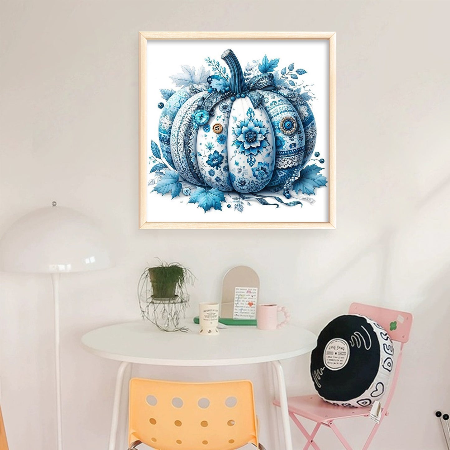 Porcelain Pumpkin - Full 11CT Stamped Cross Stitch 40x40CM - Huacan