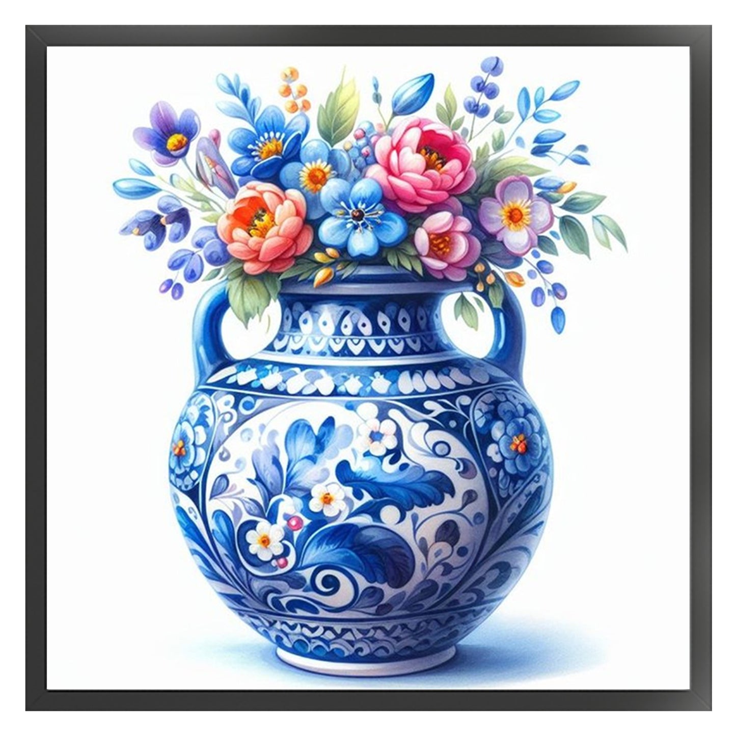 Porcelain Vase - Full 11CT Stamped Cross Stitch 40x40CM - Huacan
