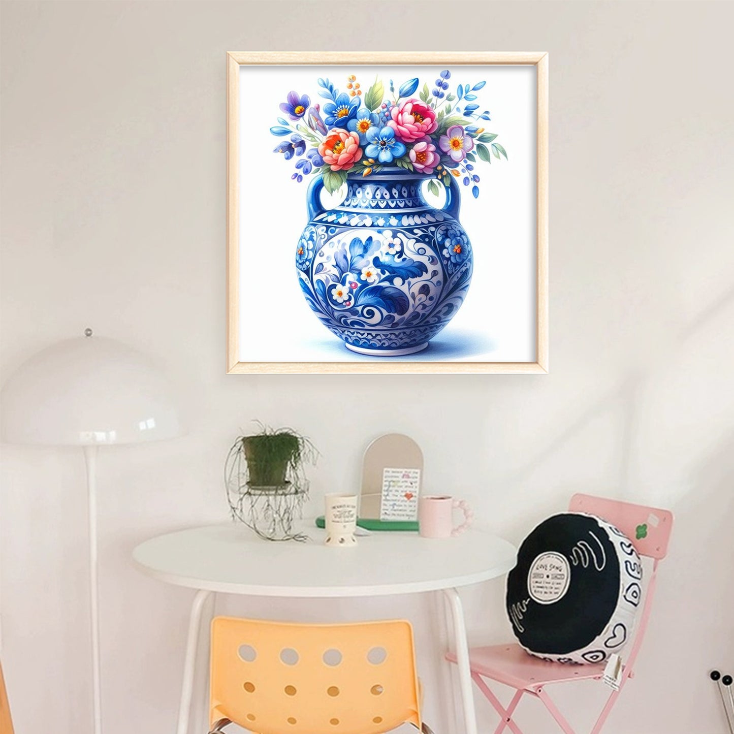 Porcelain Vase - Full 11CT Stamped Cross Stitch 40x40CM - Huacan