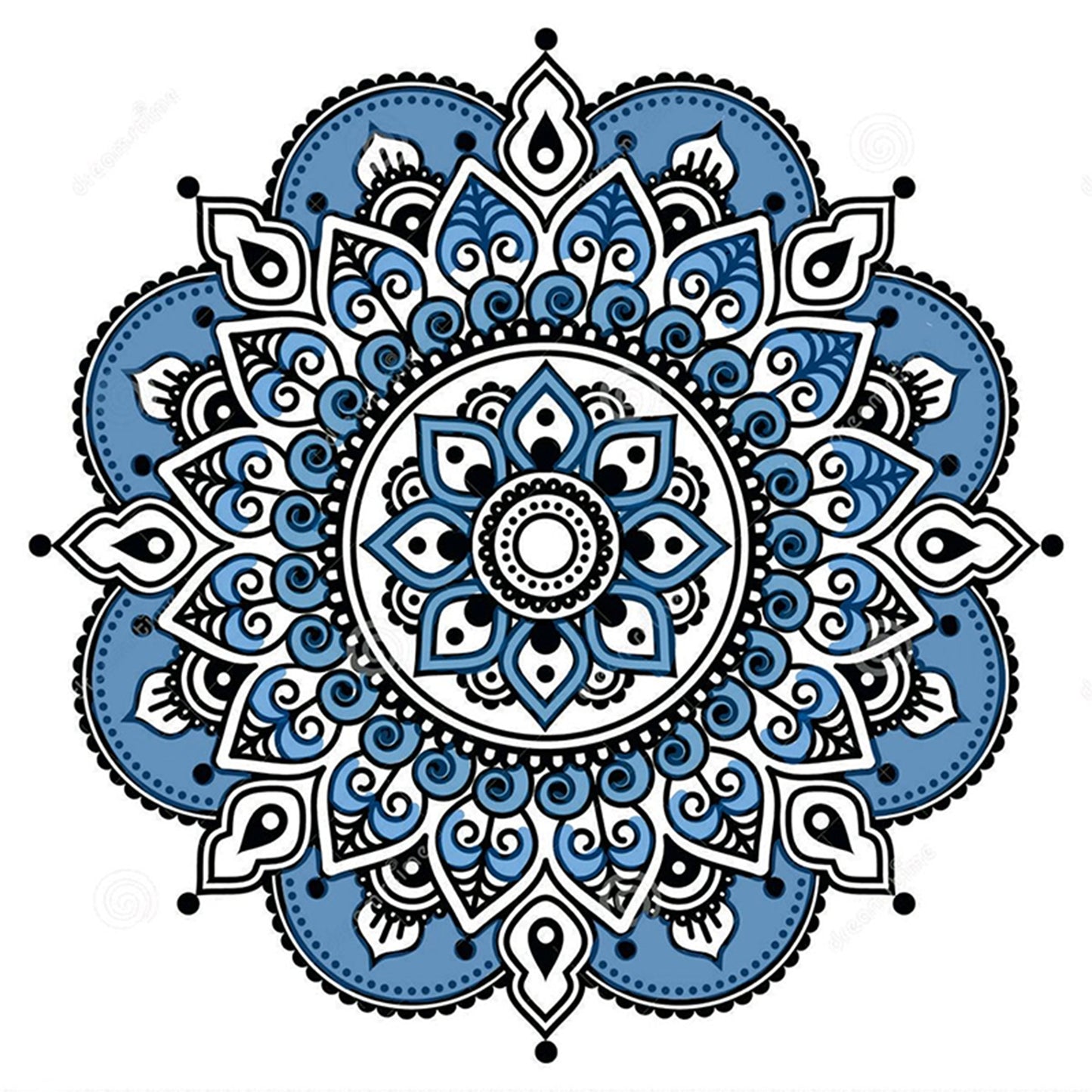 Porcelain Mandala - Full 11CT Stamped Cross Stitch 40x40CM - Huacan