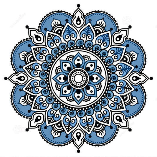 Porcelain Mandala - Full 11CT Stamped Cross Stitch 40x40CM - Huacan