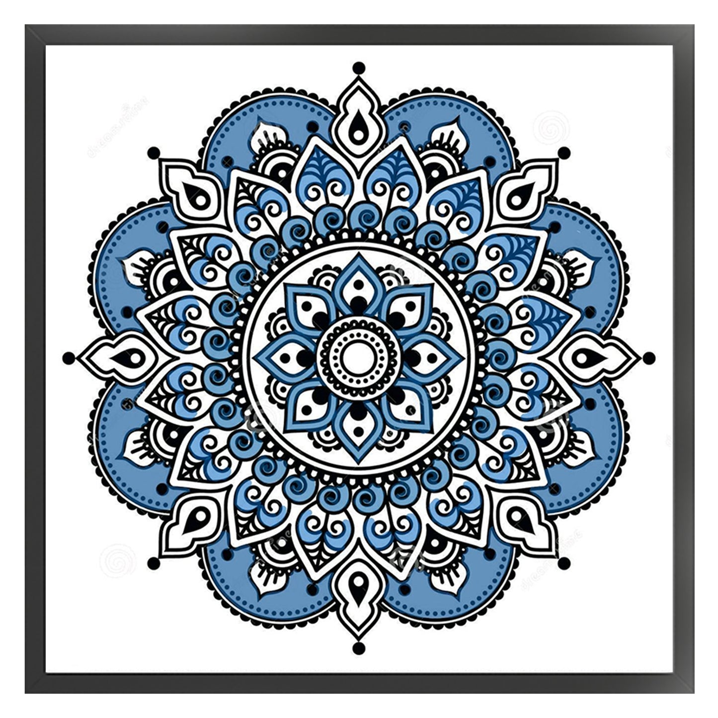 Porcelain Mandala - Full 11CT Stamped Cross Stitch 40x40CM - Huacan