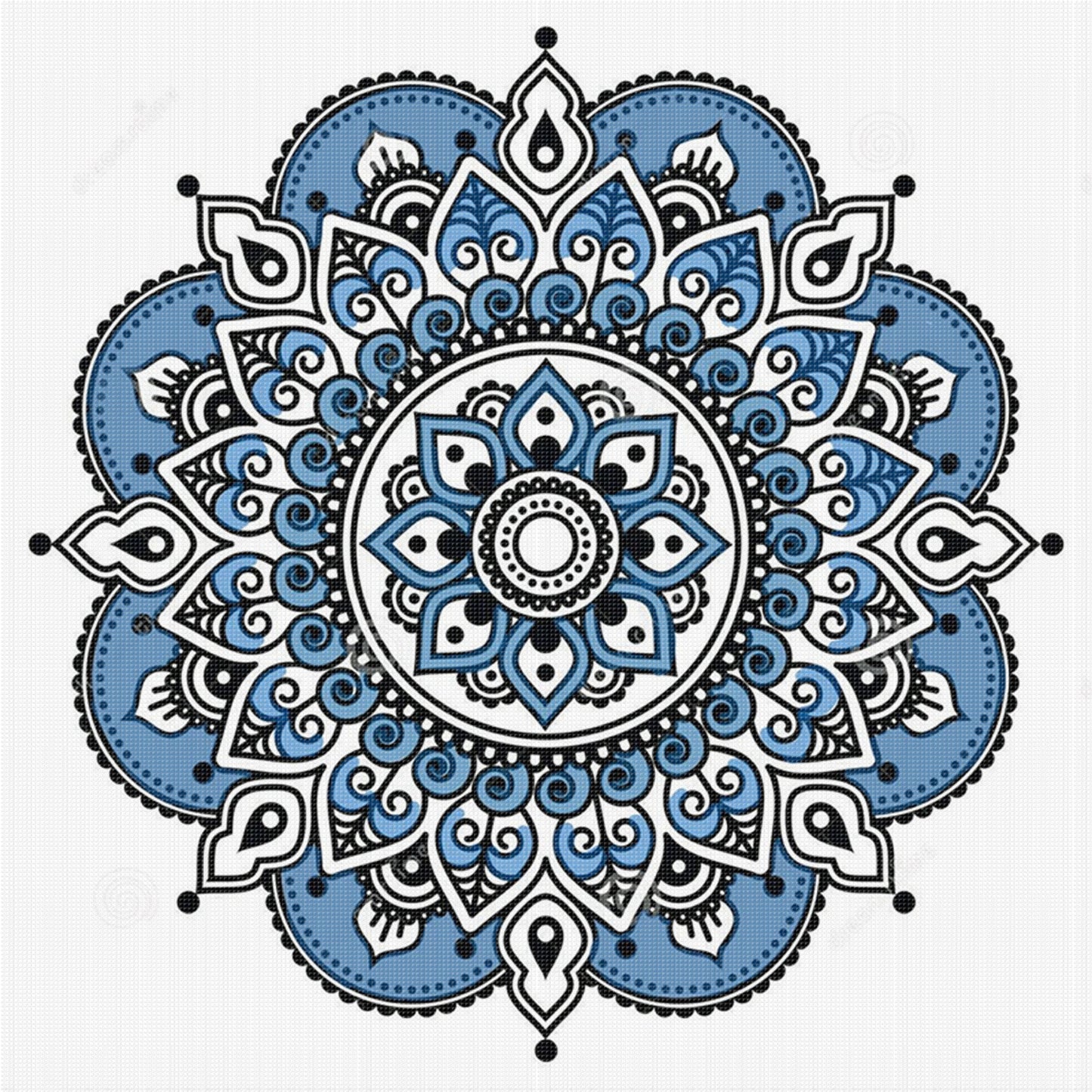 Porcelain Mandala - Full 11CT Stamped Cross Stitch 40x40CM - Huacan