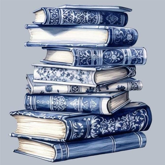 Porcelain Books - Full 11CT Stamped Cross Stitch 40x40CM - Huacan