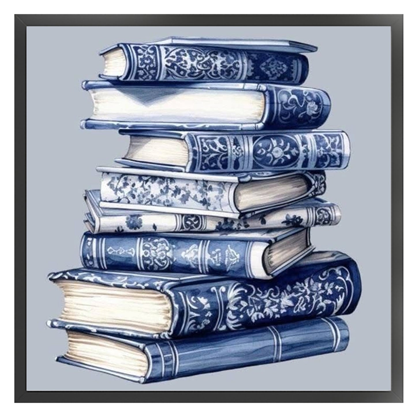 Porcelain Books - Full 11CT Stamped Cross Stitch 40x40CM - Huacan