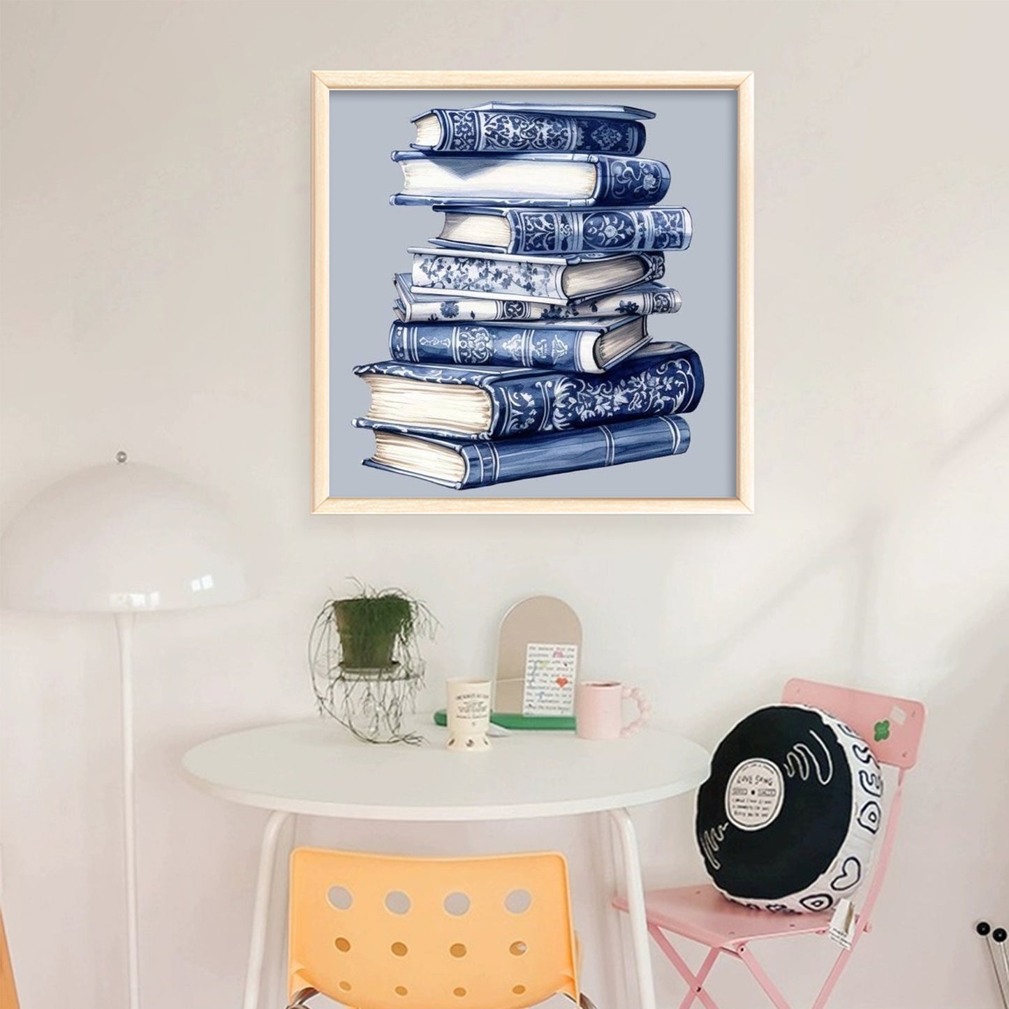 Porcelain Books - Full 11CT Stamped Cross Stitch 40x40CM - Huacan