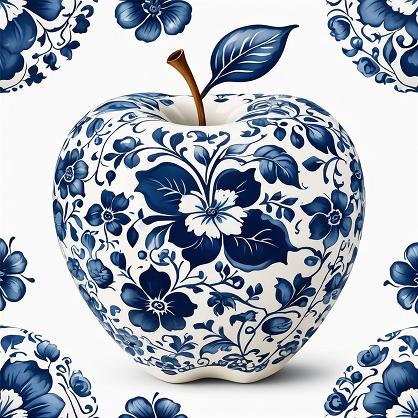 Porcelain Apple - Full 11CT Stamped Cross Stitch 40x40CM - Huacan