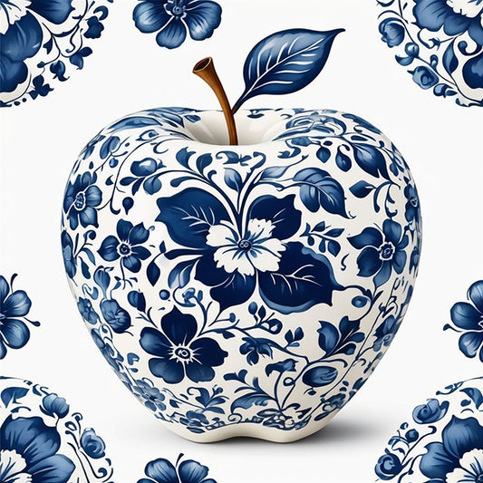 Porcelain Apple - Full 11CT Stamped Cross Stitch 40x40CM - Huacan