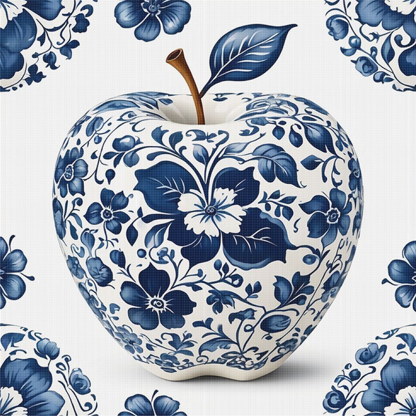 Porcelain Apple - Full 11CT Stamped Cross Stitch 40x40CM - Huacan