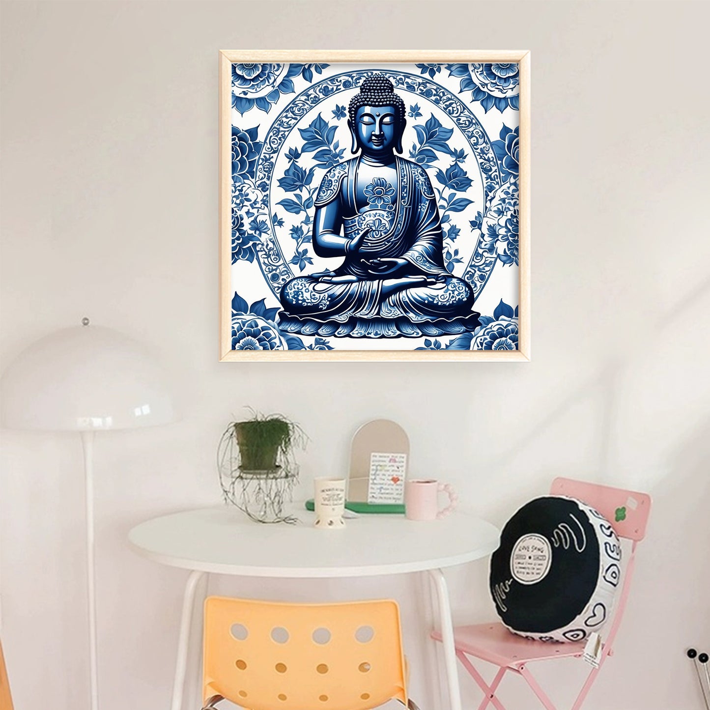 Porcelain Buddha - Full 11CT Stamped Cross Stitch 40x40CM - Huacan
