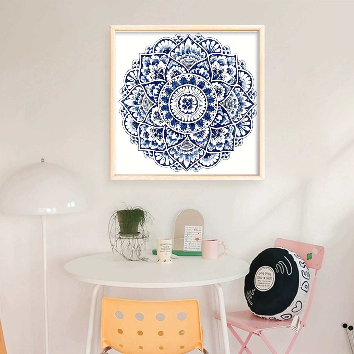 Porcelain Ornate Mandala - Full 11CT Stamped Cross Stitch 40x40CM - Huacan
