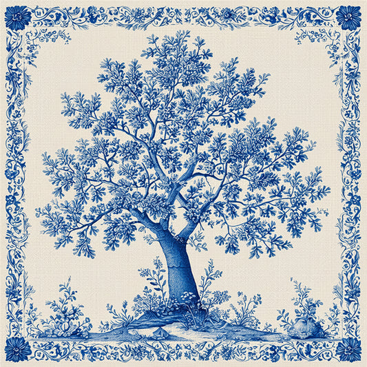 Porcelain Tree Of Life - Full 11CT Stamped Cross Stitch 40x40CM - Huacan