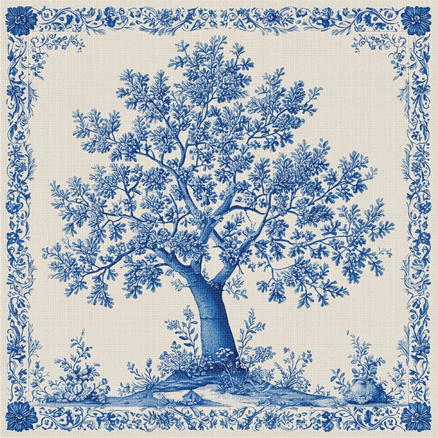 Porcelain Tree Of Life - Full 11CT Stamped Cross Stitch 40x40CM - Huacan