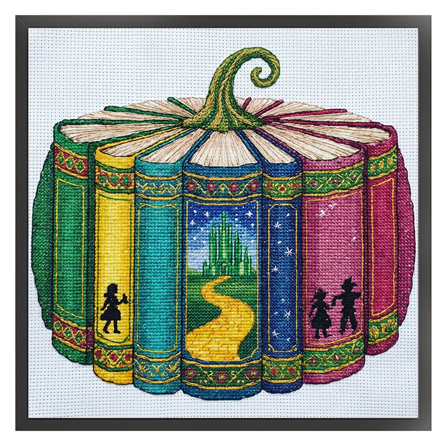 Fairy Tale Book & Pumpkin - Full 14CT Stamped Cross Stitch 40x40CM - Huacan