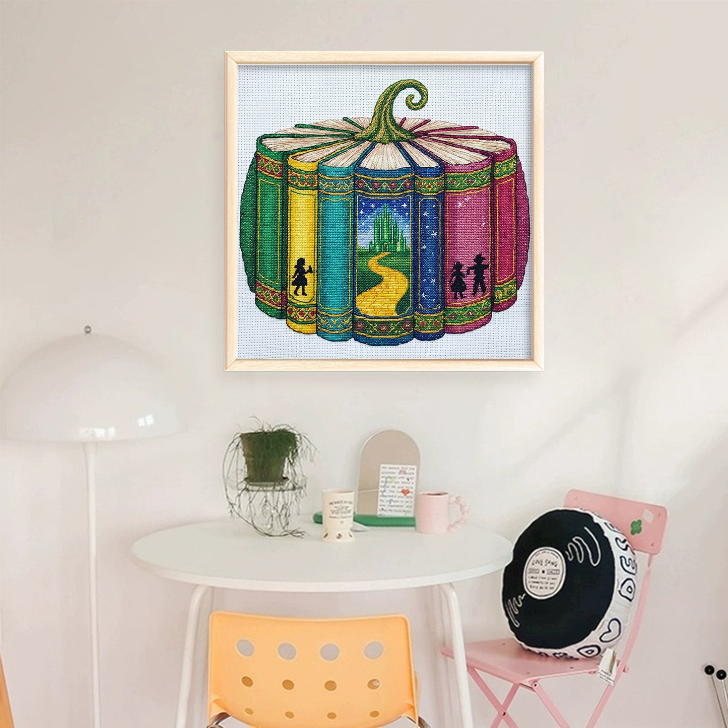 Fairy Tale Book & Pumpkin - Full 14CT Stamped Cross Stitch 40x40CM - Huacan