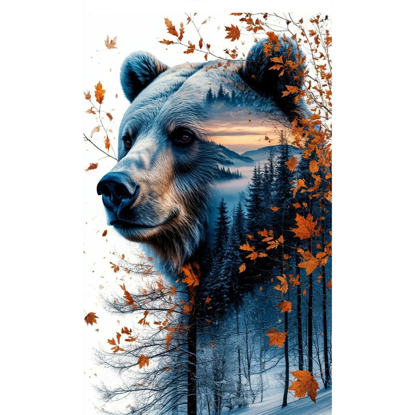Animal Forest - Full 11CT Stamped Cross Stitch 40x65CM - Huacan