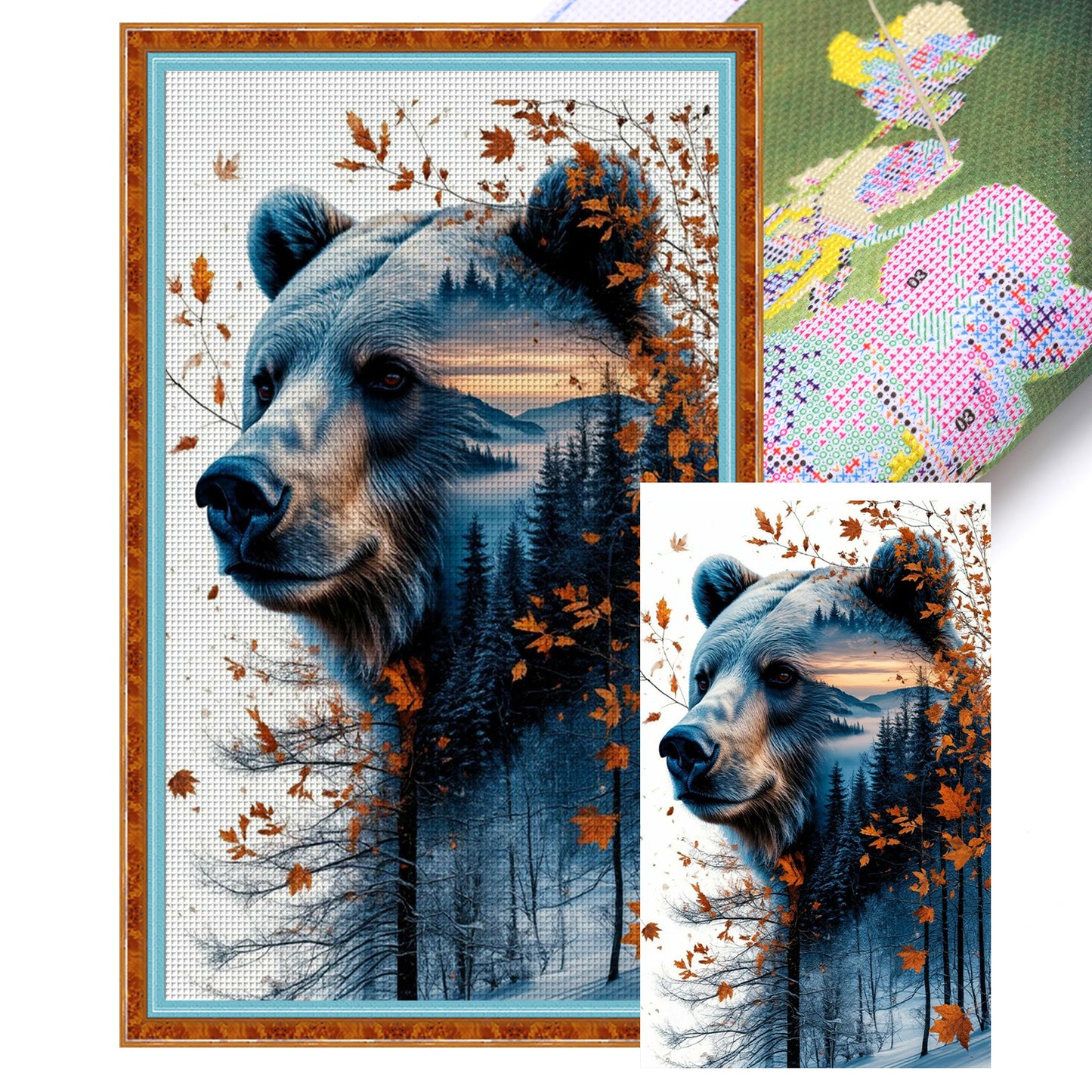 Animal Forest - Full 11CT Stamped Cross Stitch 40x65CM - Huacan