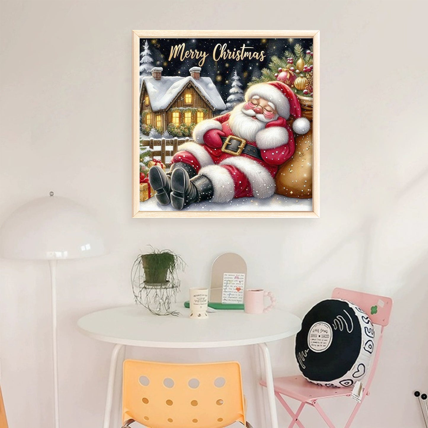 Sleeping Santa Claus - Full 11CT Stamped Cross Stitch 45x45CM - Huacan