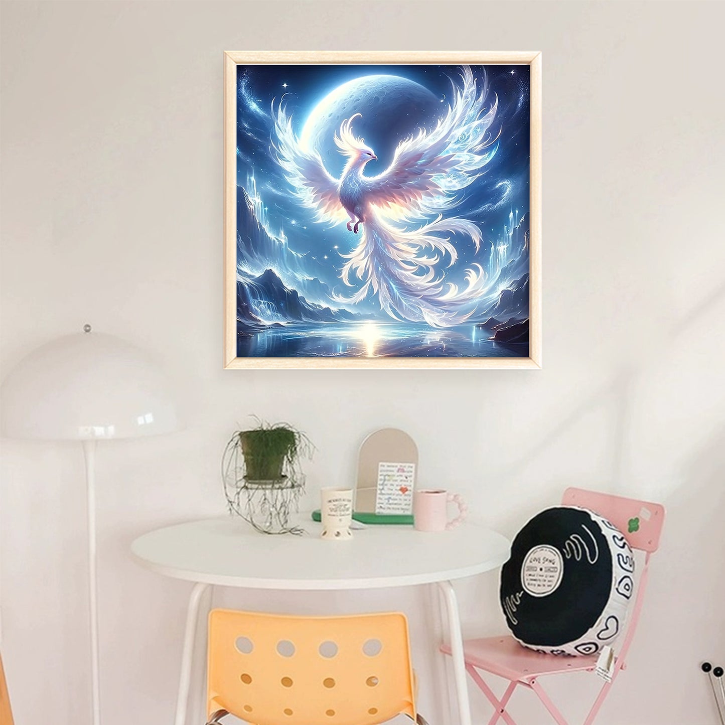 Moonlight Phoenix - Full 11CT Stamped Cross Stitch 40x40CM - Huacan