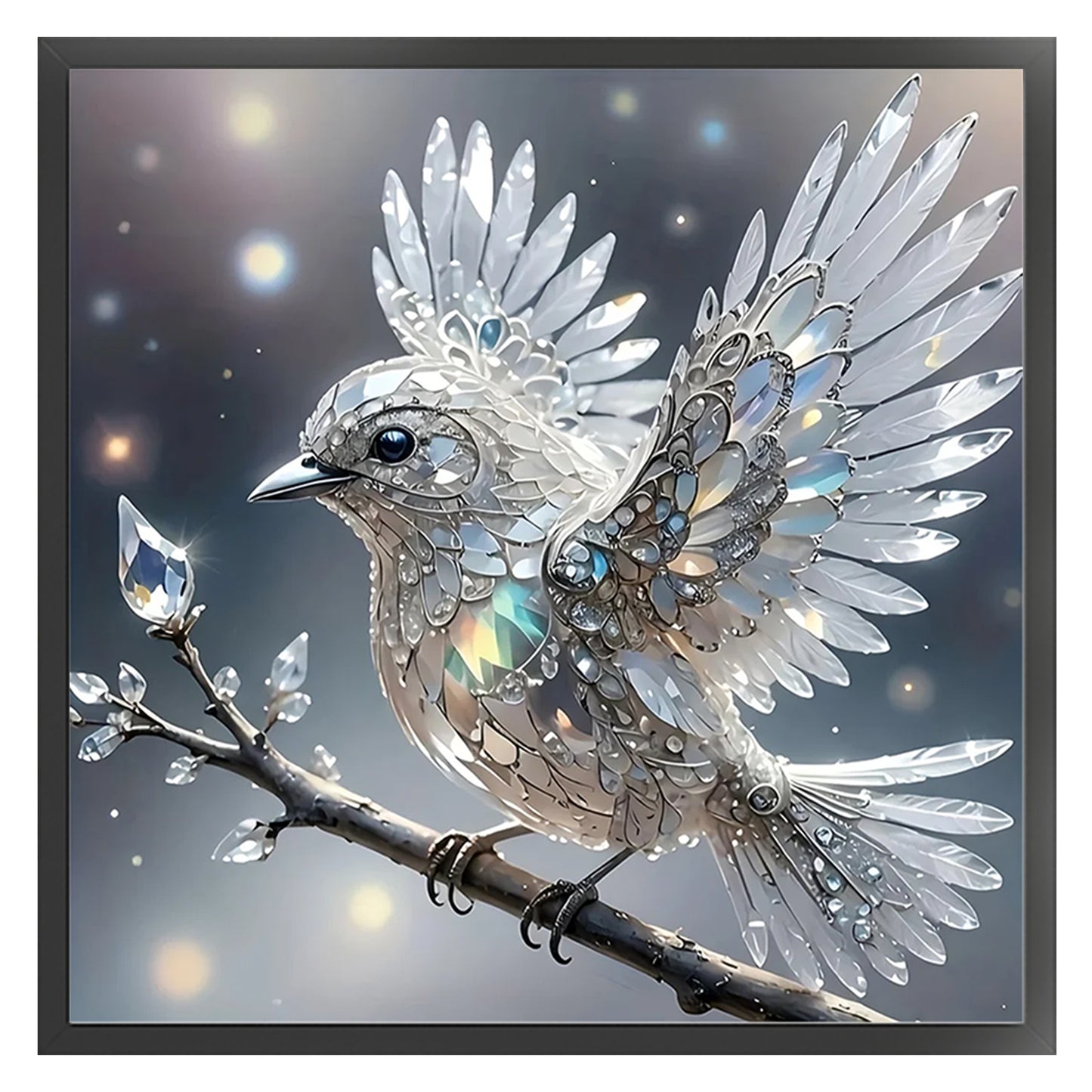 Crystal Bird - Full 11CT Stamped Cross Stitch 40x40CM - Huacan