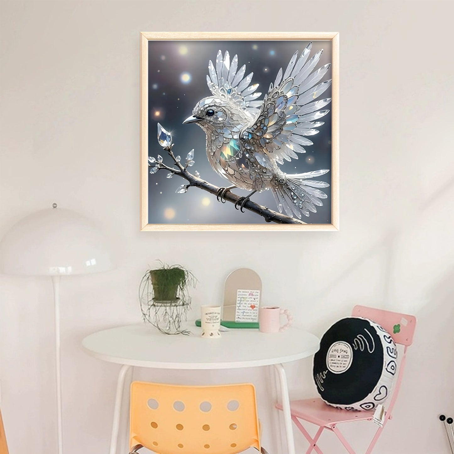 Crystal Bird - Full 11CT Stamped Cross Stitch 40x40CM - Huacan