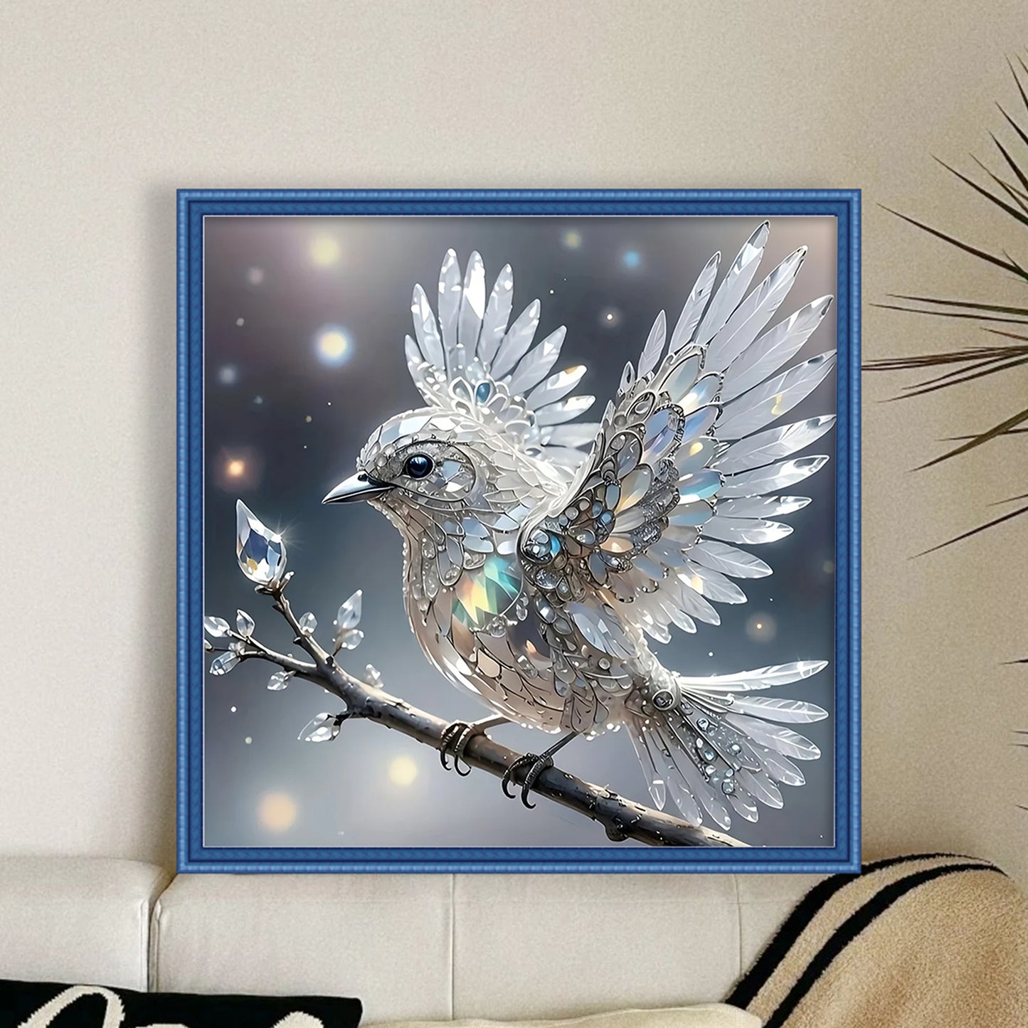 Crystal Bird - Full 11CT Stamped Cross Stitch 40x40CM - Huacan