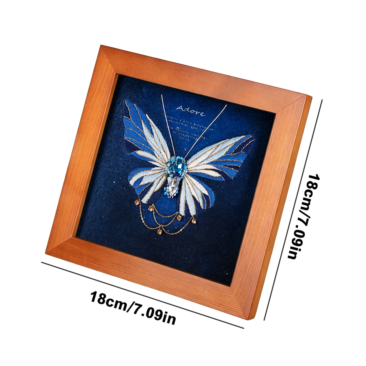 Beginners Needlepoint Kits with Tools Complete DIY Wall Decor Set Multi Purpose Handmade Creative Project for DIY Gift&Group Activity (Blue Papillon Brown Frame)