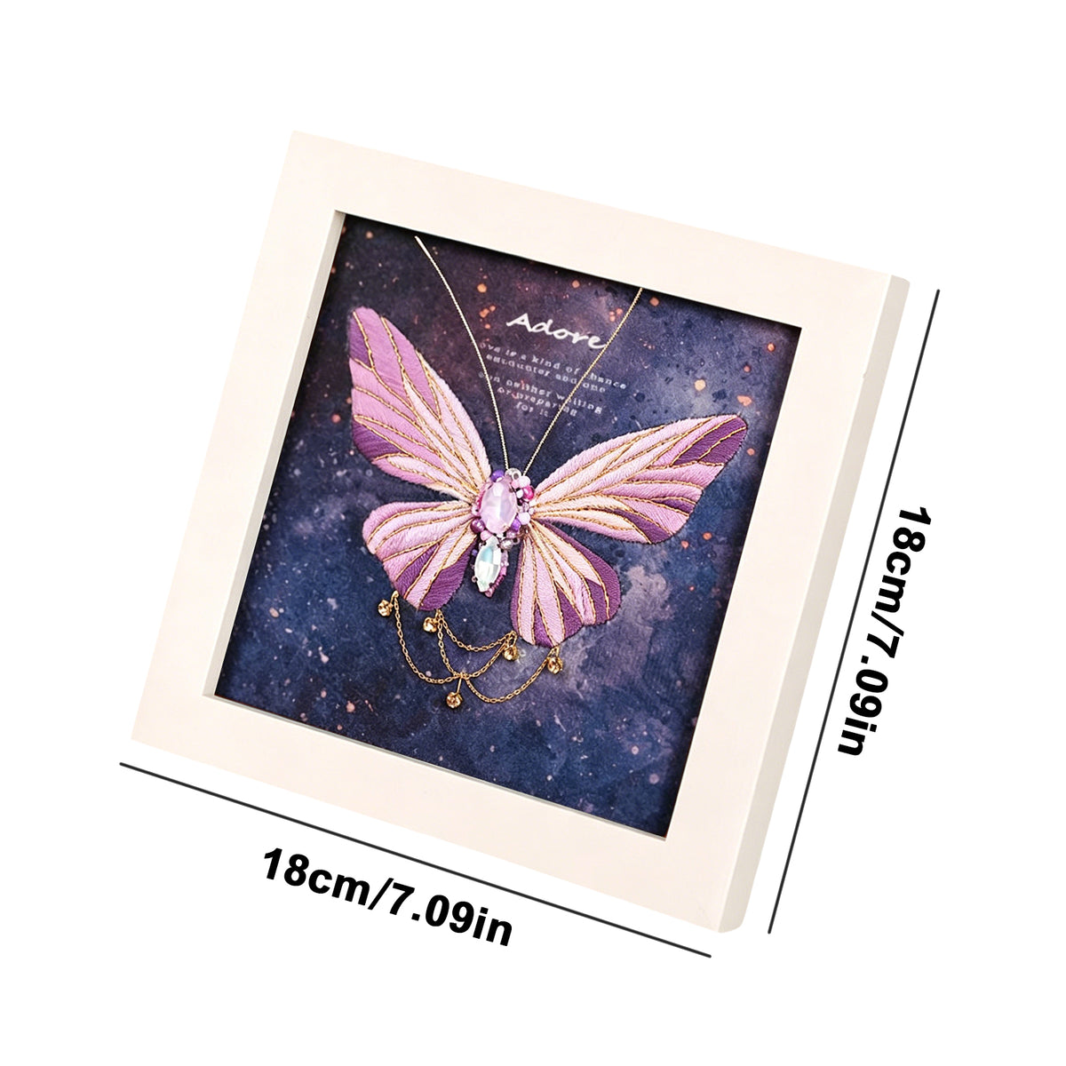 Beginners Needlepoint Kits with Tools Complete DIY Wall Decor Set Multi Purpose Handmade Creative Project for DIY Gift&Group Activity (Purple Papillon White Frame)
