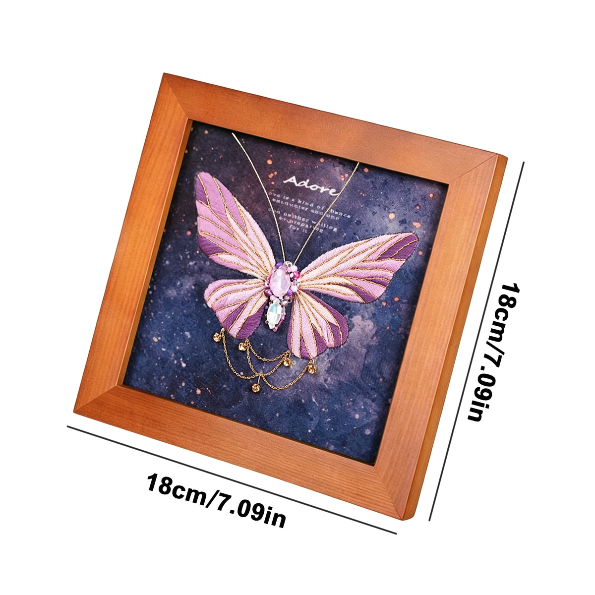 Beginners Needlepoint Kits with Tools Complete DIY Wall Decor Set Multi Purpose Handmade Creative Project for DIY Gift&Group Activity (Purple Papillon Brown Frame)