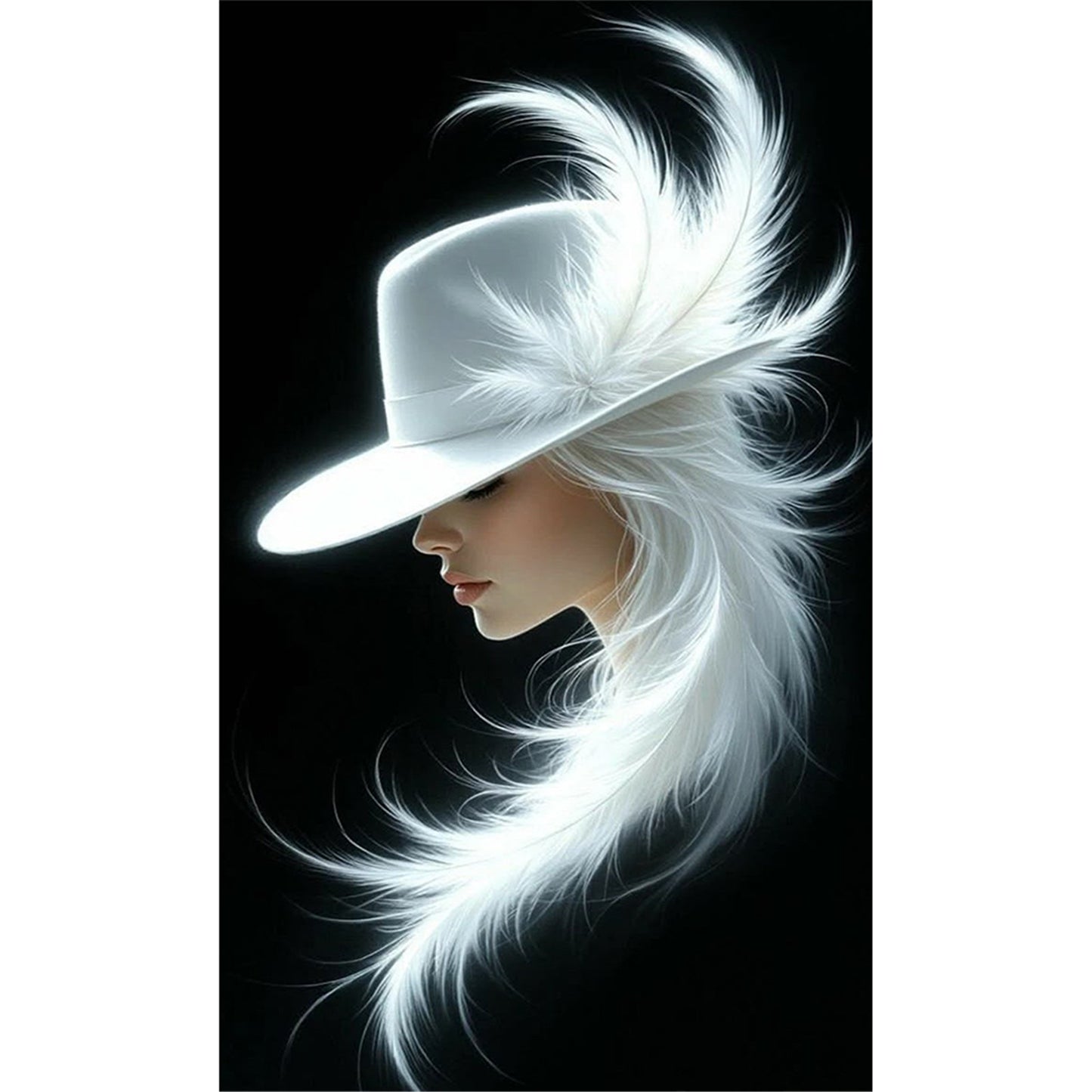 White Lady - Full 11CT Stamped Cross Stitch 30x50CM - Huacan