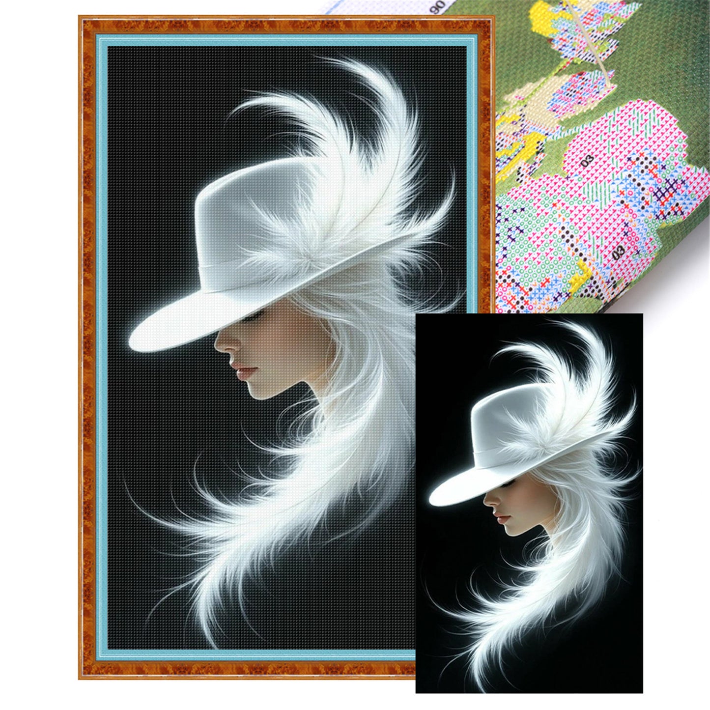 White Lady - Full 11CT Stamped Cross Stitch 30x50CM - Huacan