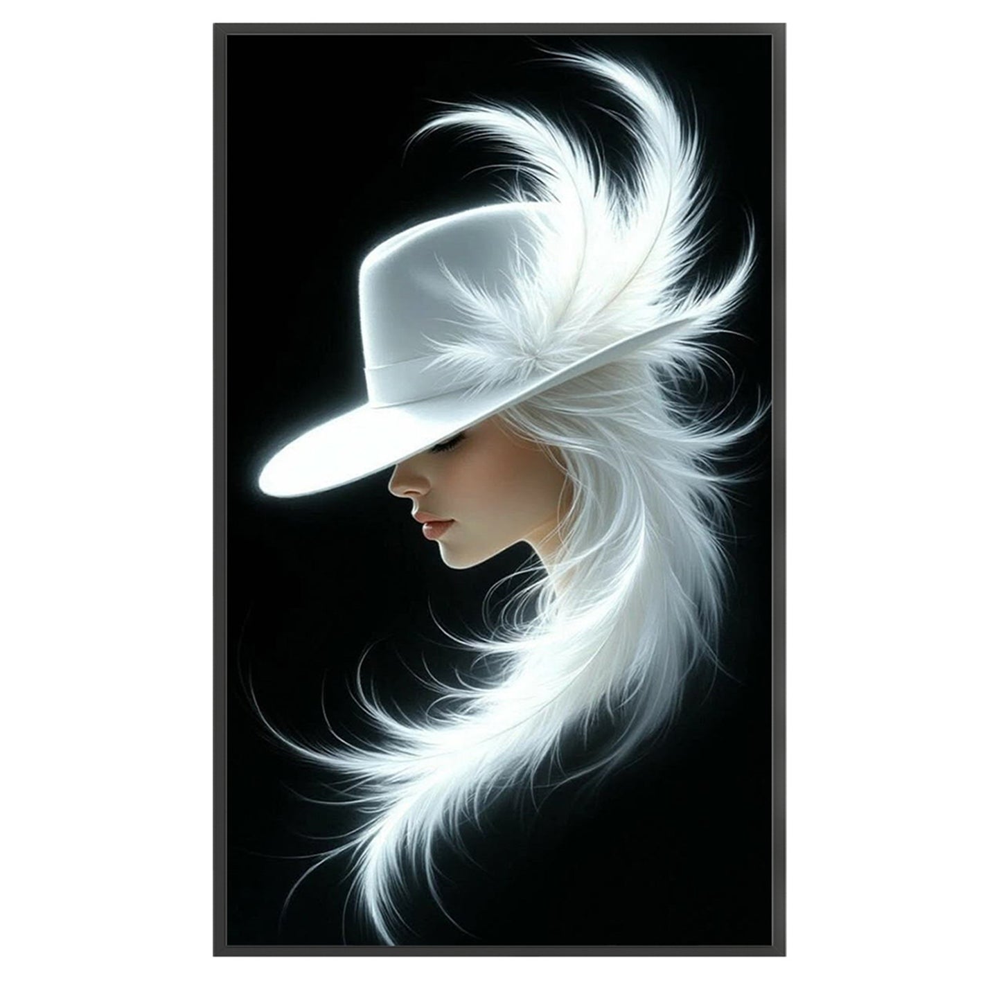 White Lady - Full 11CT Stamped Cross Stitch 30x50CM - Huacan
