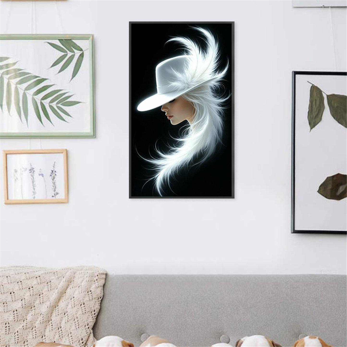 White Lady - Full 11CT Stamped Cross Stitch 30x50CM - Huacan