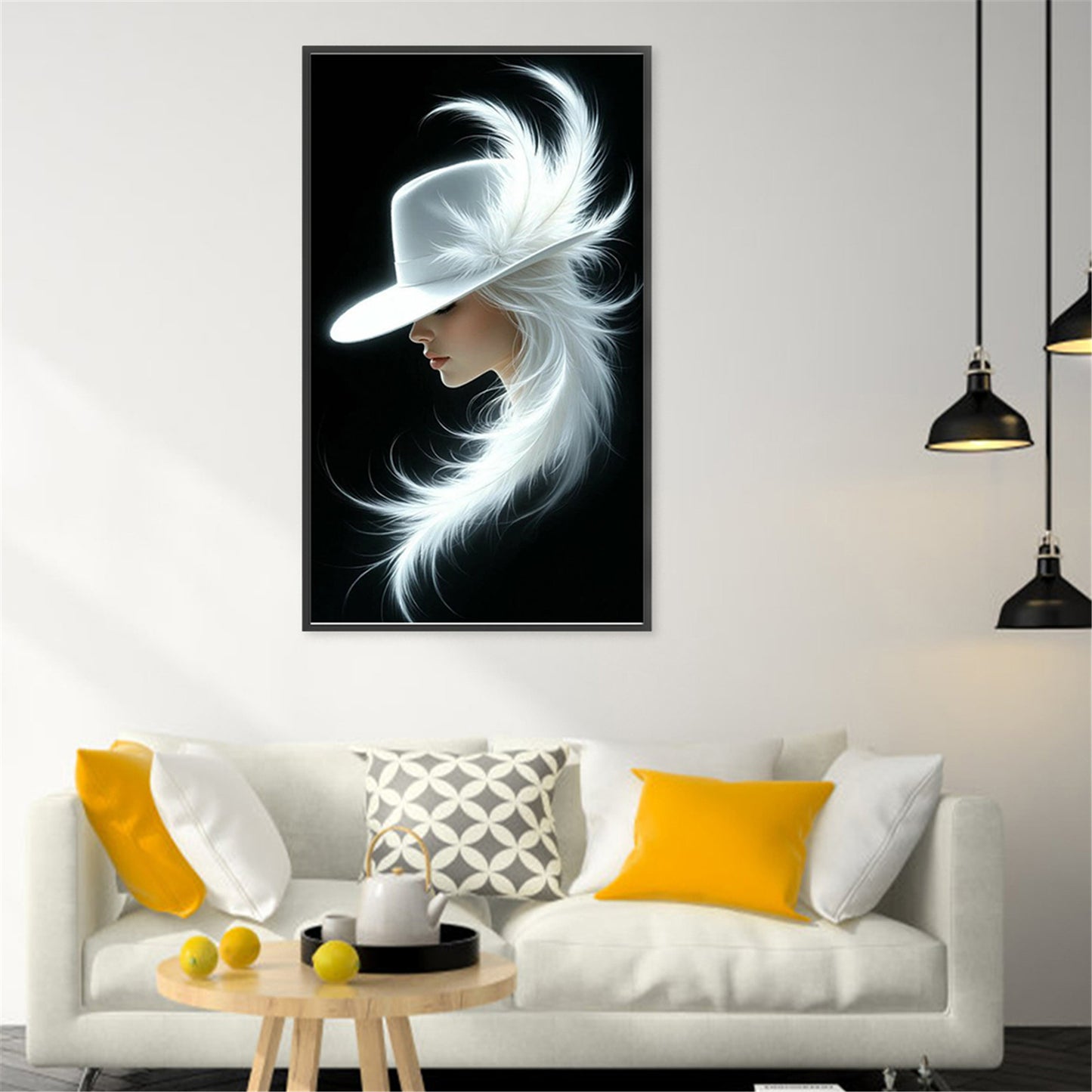 White Lady - Full 11CT Stamped Cross Stitch 30x50CM - Huacan