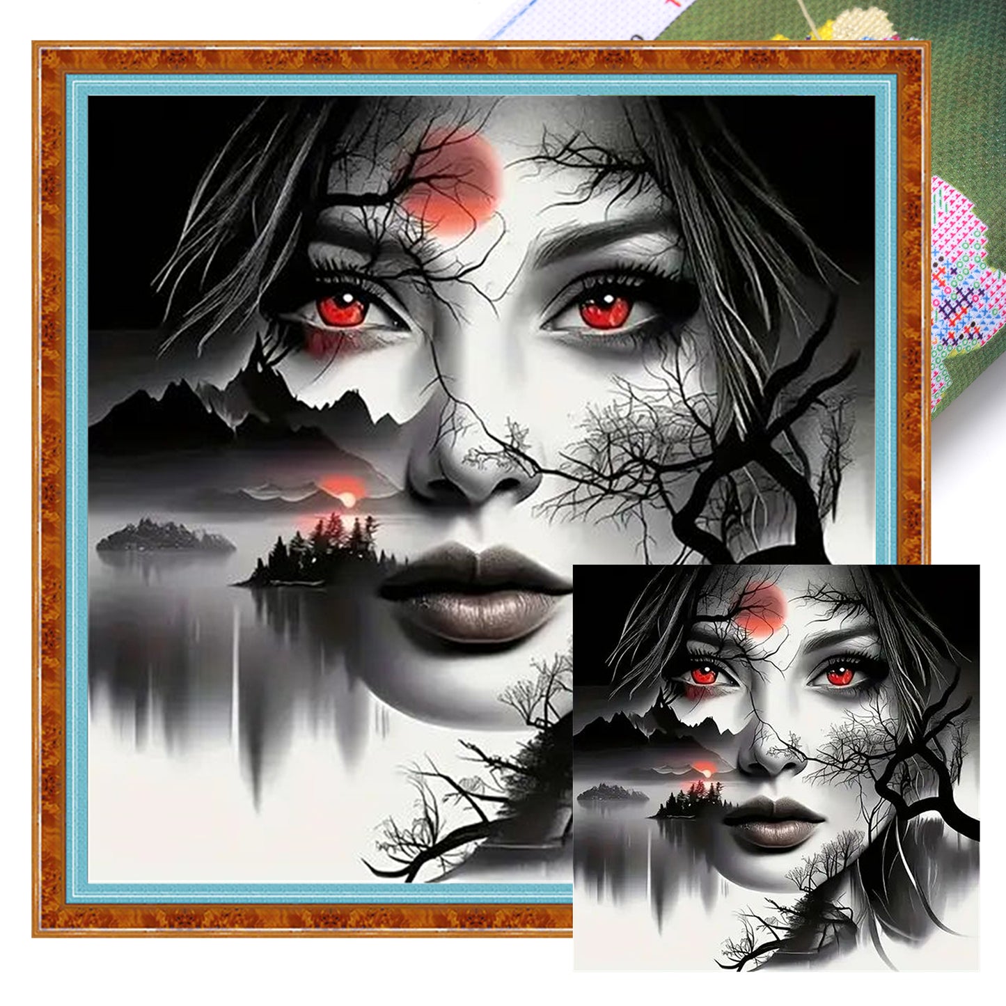 Forest Night Lady - Full 11CT Stamped Cross Stitch 40x40CM - Huacan