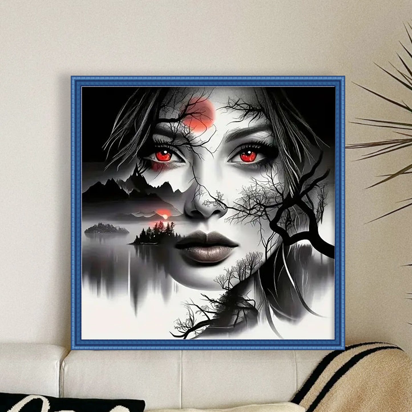 Forest Night Lady - Full 11CT Stamped Cross Stitch 40x40CM - Huacan