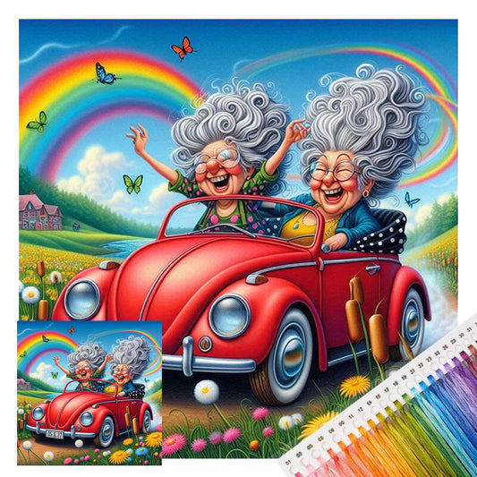 Regenbogen-Highway - Vollständiges 14CT gestempeltes Kreuzstich-Set 30x30CM - Huacan