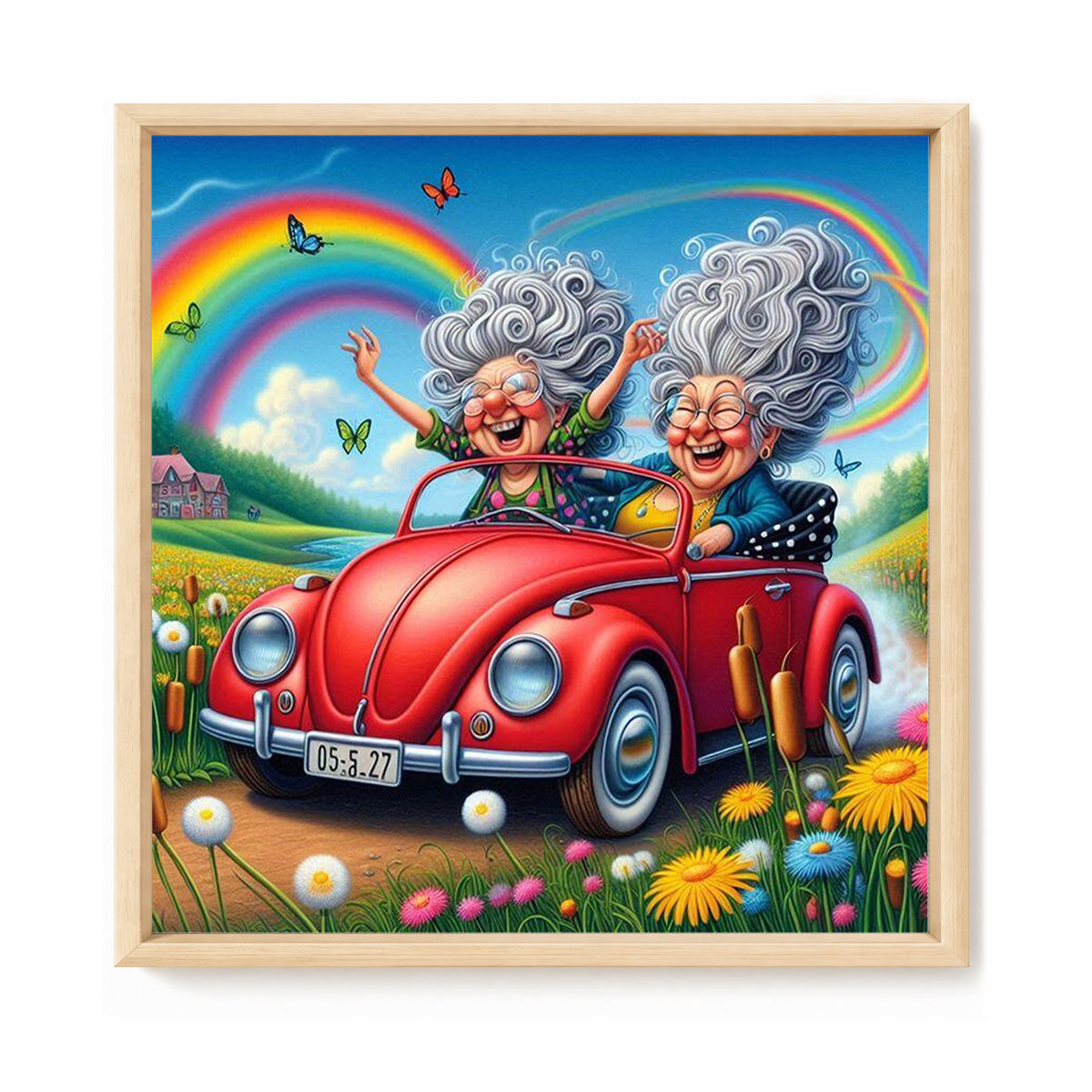Regenbogen-Highway - Vollständiges 14CT gestempeltes Kreuzstich-Set 30x30CM - Huacan